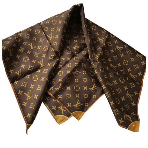 louis vuitton silk scarf brown|authentic louis vuitton silk scarf.